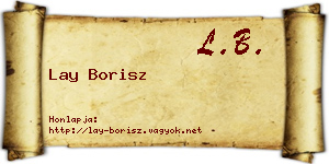 Lay Borisz névjegykártya